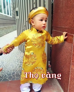 Áo dài gấm bé trai ( quần + áo)