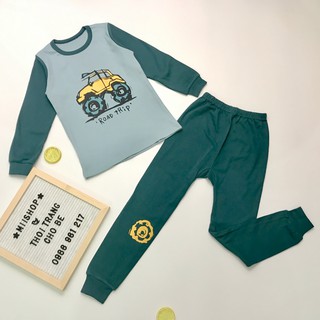 [Free Ship - Size 120] Đồ bộ cotton dài tay cho bé