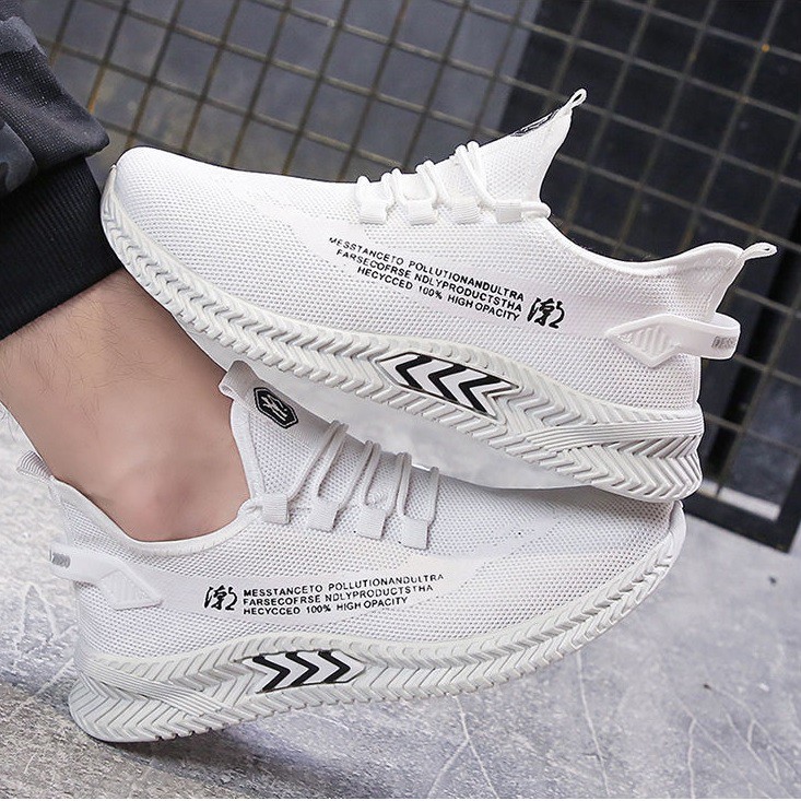 Giày Sneaker Nam Design Đế 3D Chất Vải Co Dãn Phong Cách Hàn Quốc