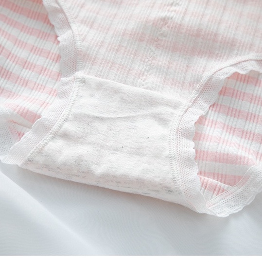 Quần Lót cotton Lưng Vừa Màu Hồng Dễ Thương Phong Cách Lolita M-35kg-68kg 2898-WY018