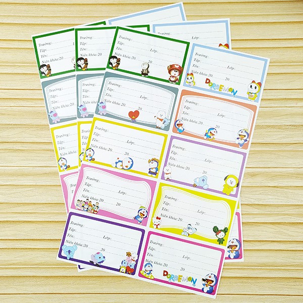 Combo 50 nhãn vở nhãn tập sách ✅FREESHIP 🚛 Có video thật 🎥 Combo 50 nhãn vở nhãn tập sách giá rẻ loại đẹp-Phát Huy Hoàng