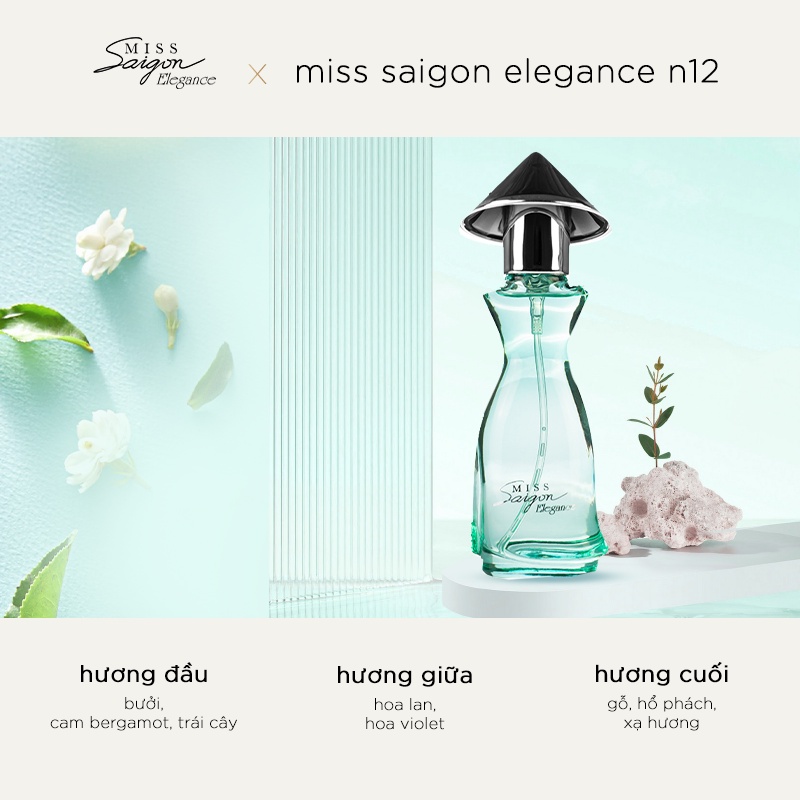 Nước hoa nữ Miss Saigon Elegance N12 - Hộp xanh lá EDP 15ml