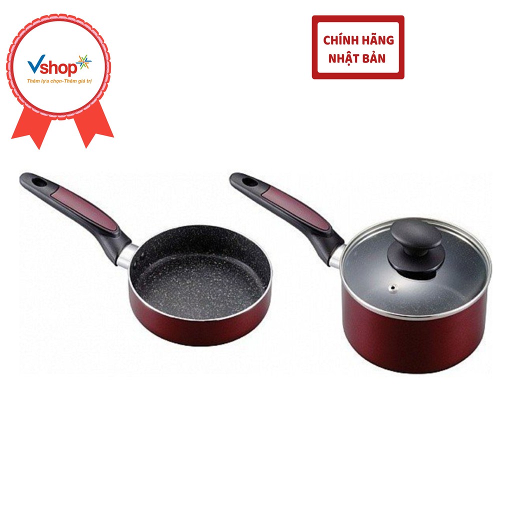 Set 2 nồi chảo 16cm kèm nắp đậy dùng được bếp từ (mã mới)