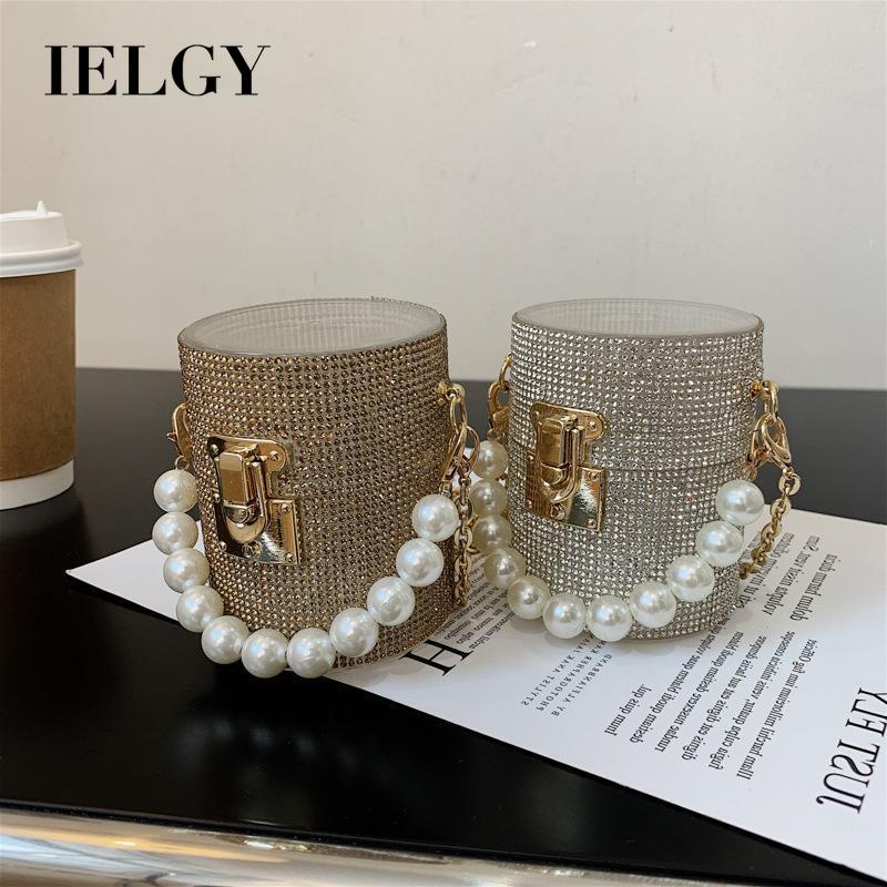 Túi xách đeo vai IELGY đính đá và ngọc trai nhân tạo thời trang sang trọng cho nữ