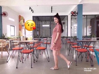Váy kẻ bèo gấu - TR