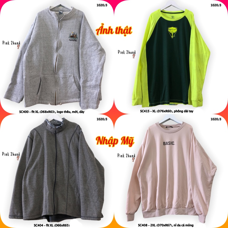 Áo Sweater nữ, nam 2hand, chất dày, size XL/XXL - 1112-3