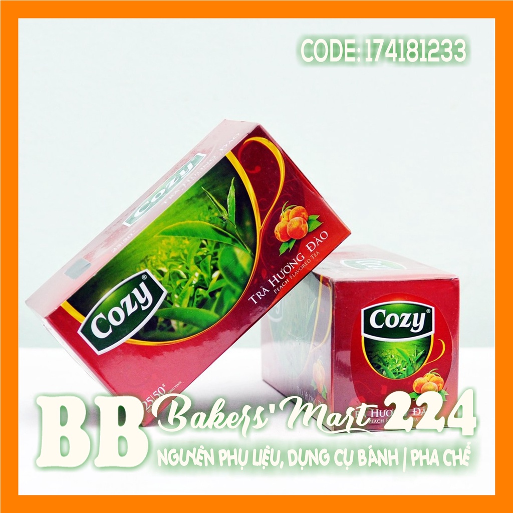 Trà ĐÀO túi lọc COZY - HỘP 50gr (25 gói x 2gr)