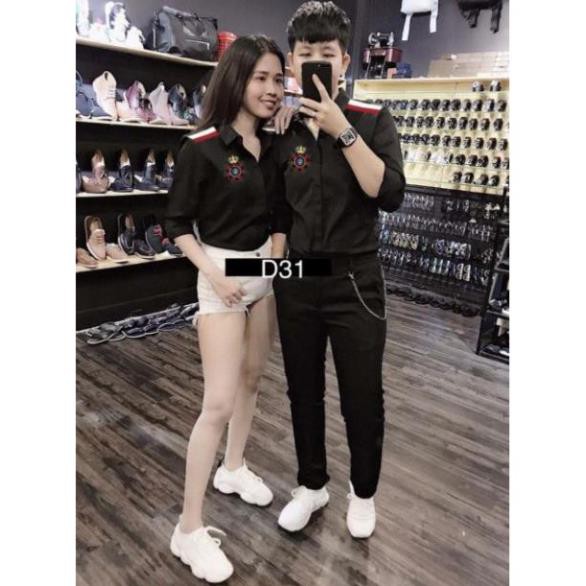 Áo sơ mi lụa nam nữ couple mẫu mới hot hit dịp tết sang trọng tinh tế siêu phẩm việt