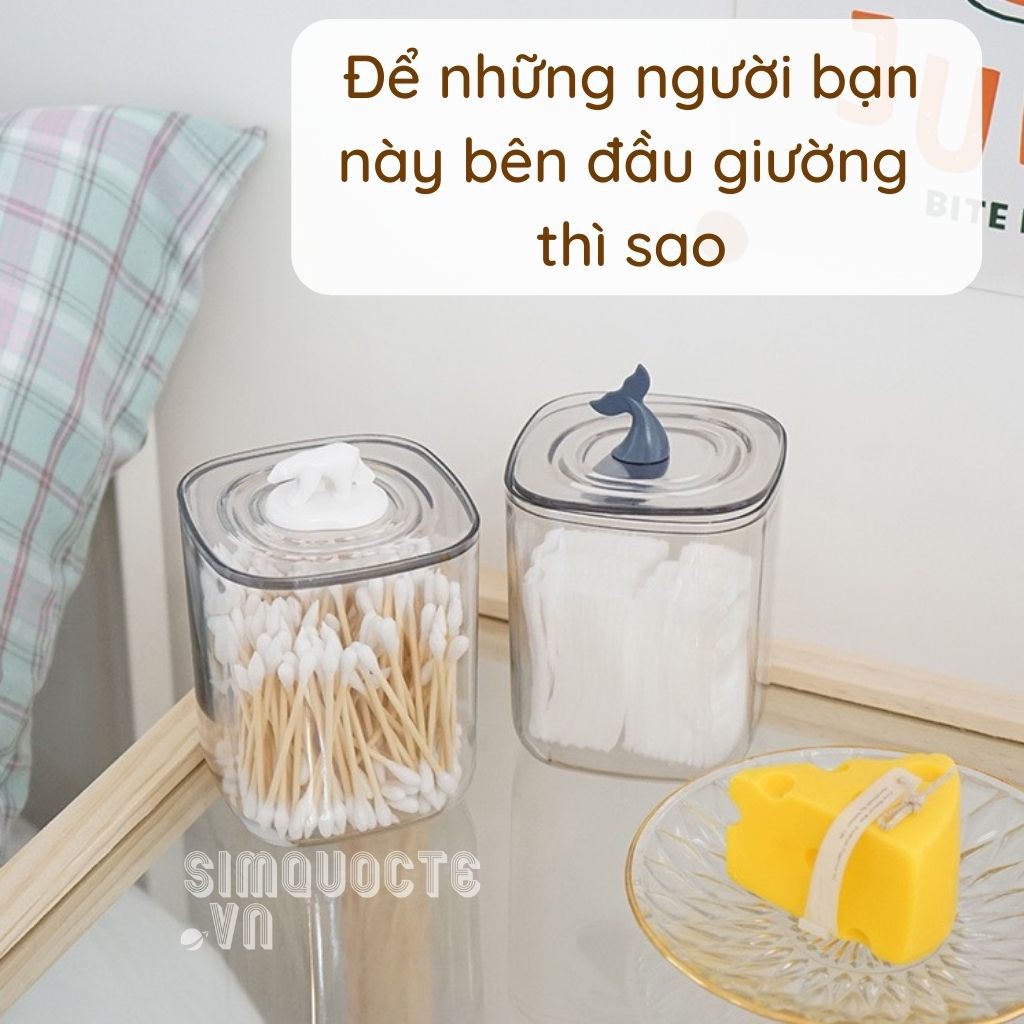 Hộp đựng bông tẩy trang đa năng con vật dễ thương