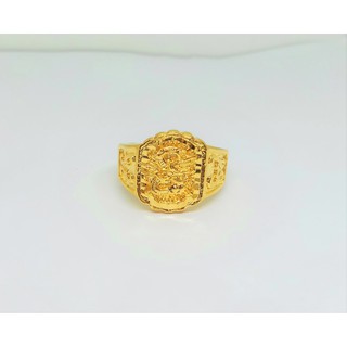 NHẪN NAM MẠ VÀNG KHẮC HỌA TIẾT SANG TRỌNG