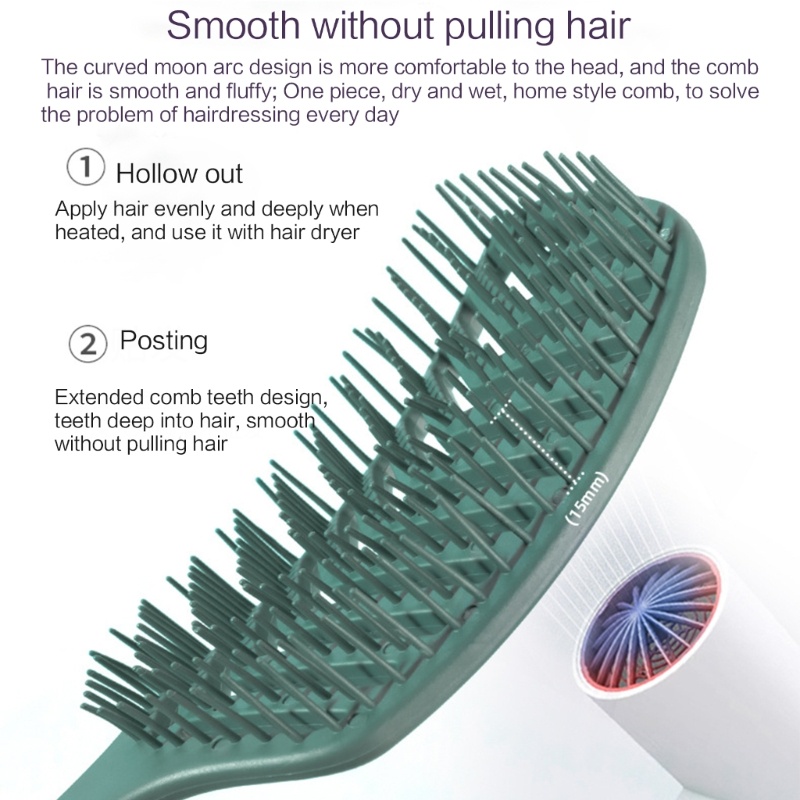 Set 3 Lược Chải Tóc Dày Ngắn Chống Tĩnh Điện Mát Xa Da Đầu