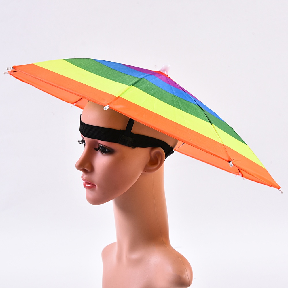 Mũ Dù Gấp Gọn Chống Nắng Mũ Đội Đầu Uv Đi Mưa/Ngày Nắng Xương Ô Chống Mưa Bão Bão Mạnh Mẽ