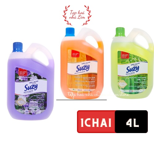 Nước lau sàn SUZY 4L hương nhài nhật- thành phần HỮU CƠ, chất lượng NHẬT BẢN