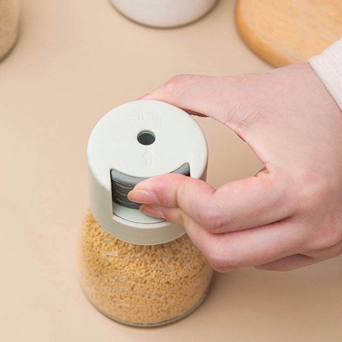 Lọ Đựng Gia Vị Mini Nhà Bếp Bằng Thủy Tinh, Lọ Gia Vị Bấm Nút Định Lượng Gia Vị, Hũ Đựng Gia Vị Thông Minh Tiện Dụng Bếp