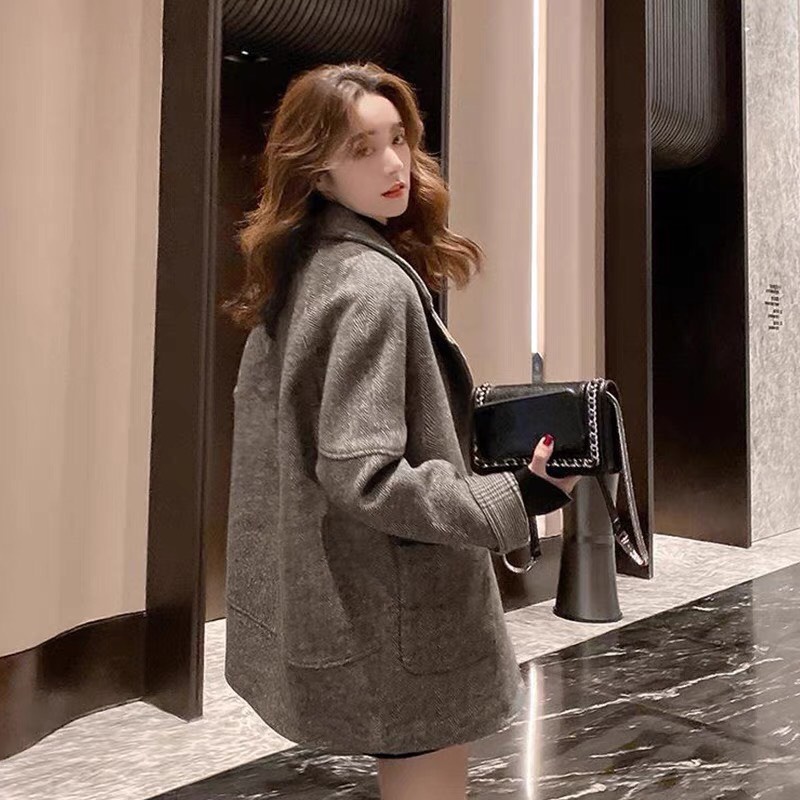 Áo khoác dạ, kẻ ca rô phong cách Hàn Quố dáng dài có lớp lót, dày dặn | BigBuy360 - bigbuy360.vn