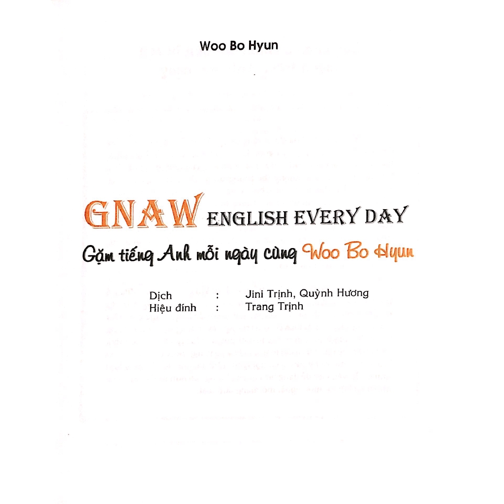 Sách - Gặm Tiếng Anh Mỗi Ngày Cùng Woo Bo Hyun