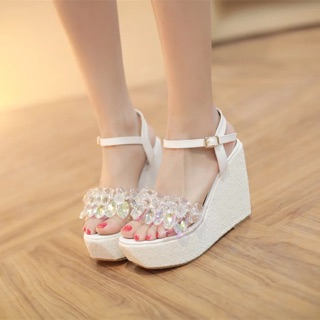 [ Hàng order 5 ngày] sandal đế xuồng đính đá cao cấp