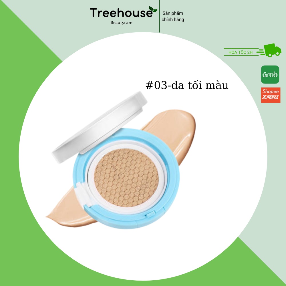 Phấn nước Cushion BB Cream Lameila hộp màu xanh hoạ tiết chiếc ô TREEHOUSE SHOP