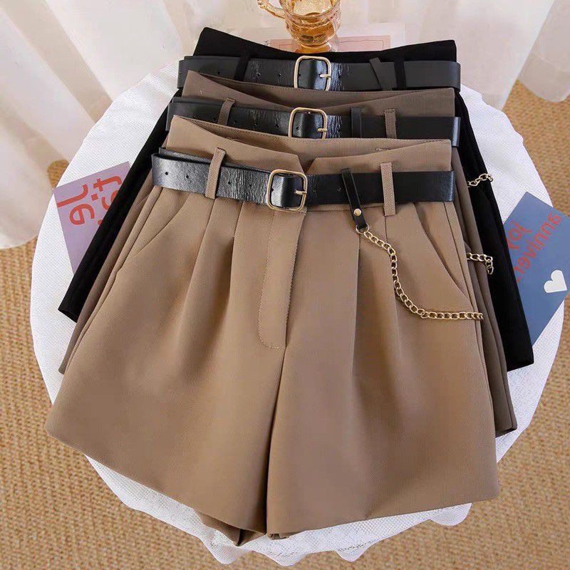 [AN MỘC] Quần Short Cạp V Khoá Trước Kèm Best cho nữ