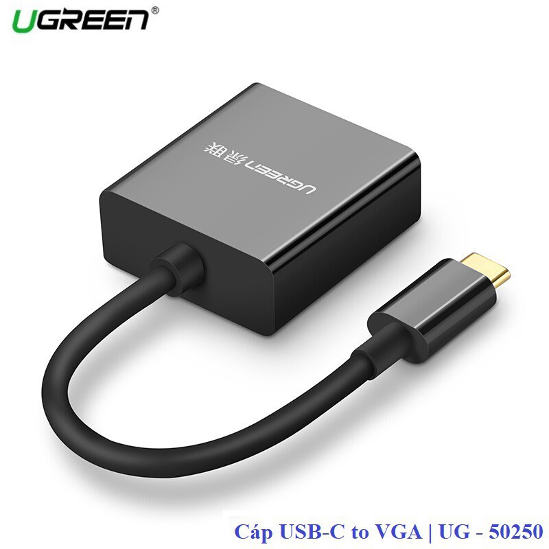 [Mã ELHACE giảm 4% đơn 300K] [Mã 252ELSALE hoàn 7% đơn 300K] Cáp Chuyển Type-C To VGA UGREEN 50250 - USB-C To VGA