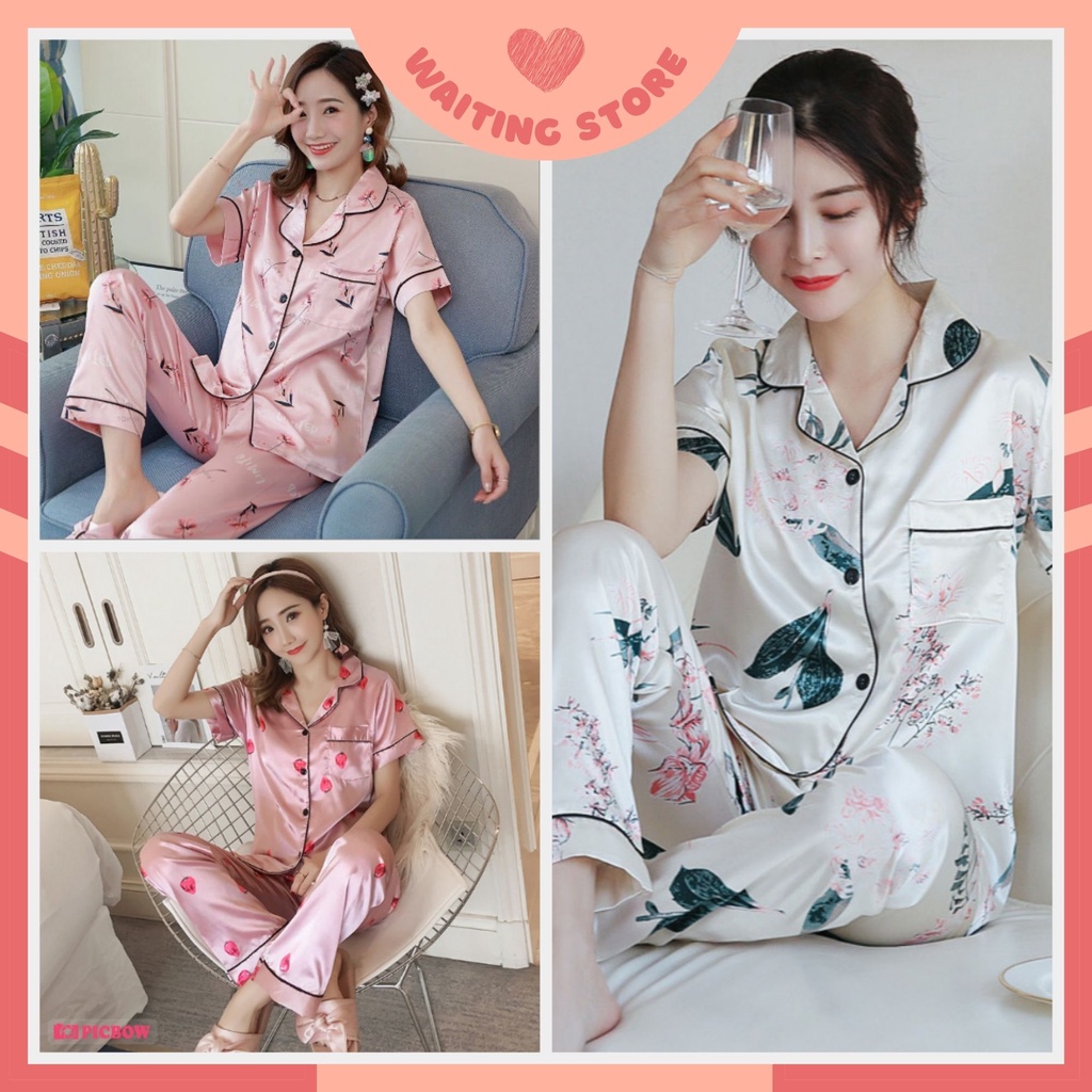 Pijama Lụa, đồ bộ nữ áo cộc quần dài nhiều màu vải đẹp sang trọng CDLP01