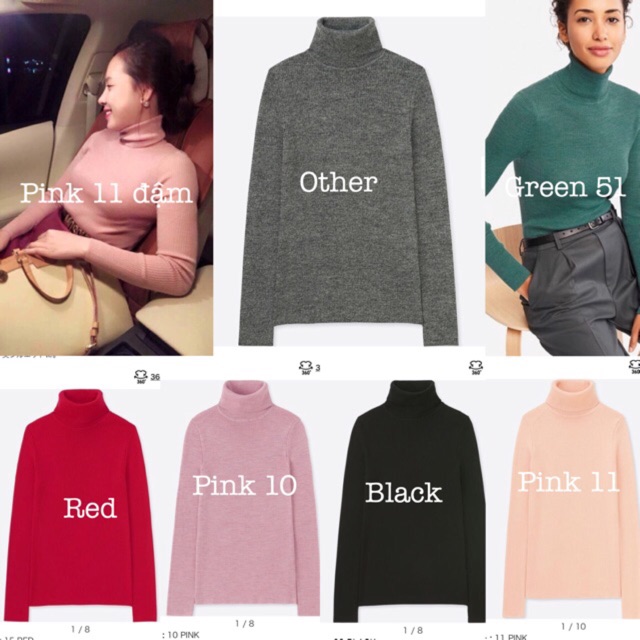 ÁO LEN CAO CỔ MERINO UNIQLO auth