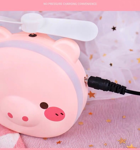 Kawaii Fan - 2in1 Quạt Sạc &amp; Gương có đèn Led