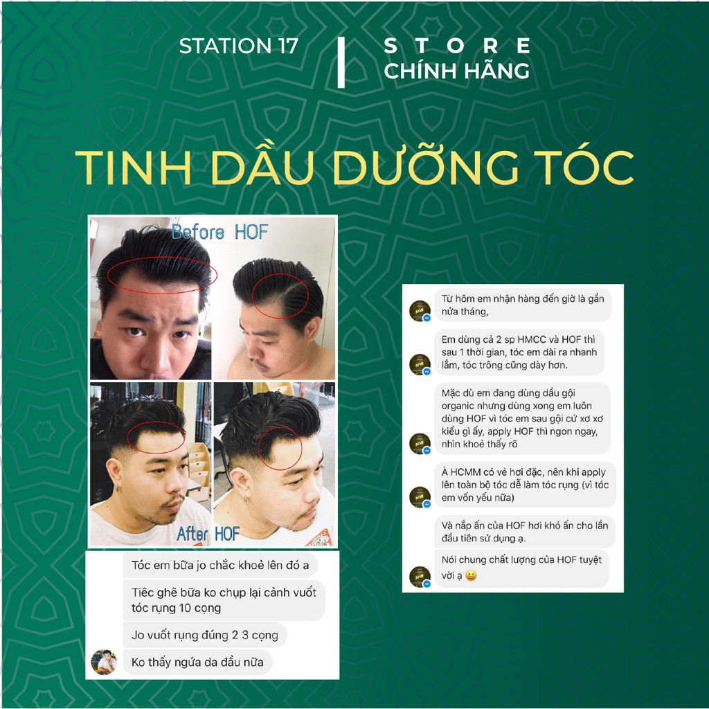 TINH CHẤT DƯỠNG TÓC THIÊN NHIÊN - PHỤC HỒI HƯ TỔN - NHANH DÀI TÓC - HAIR ON FLEEK STATION 17