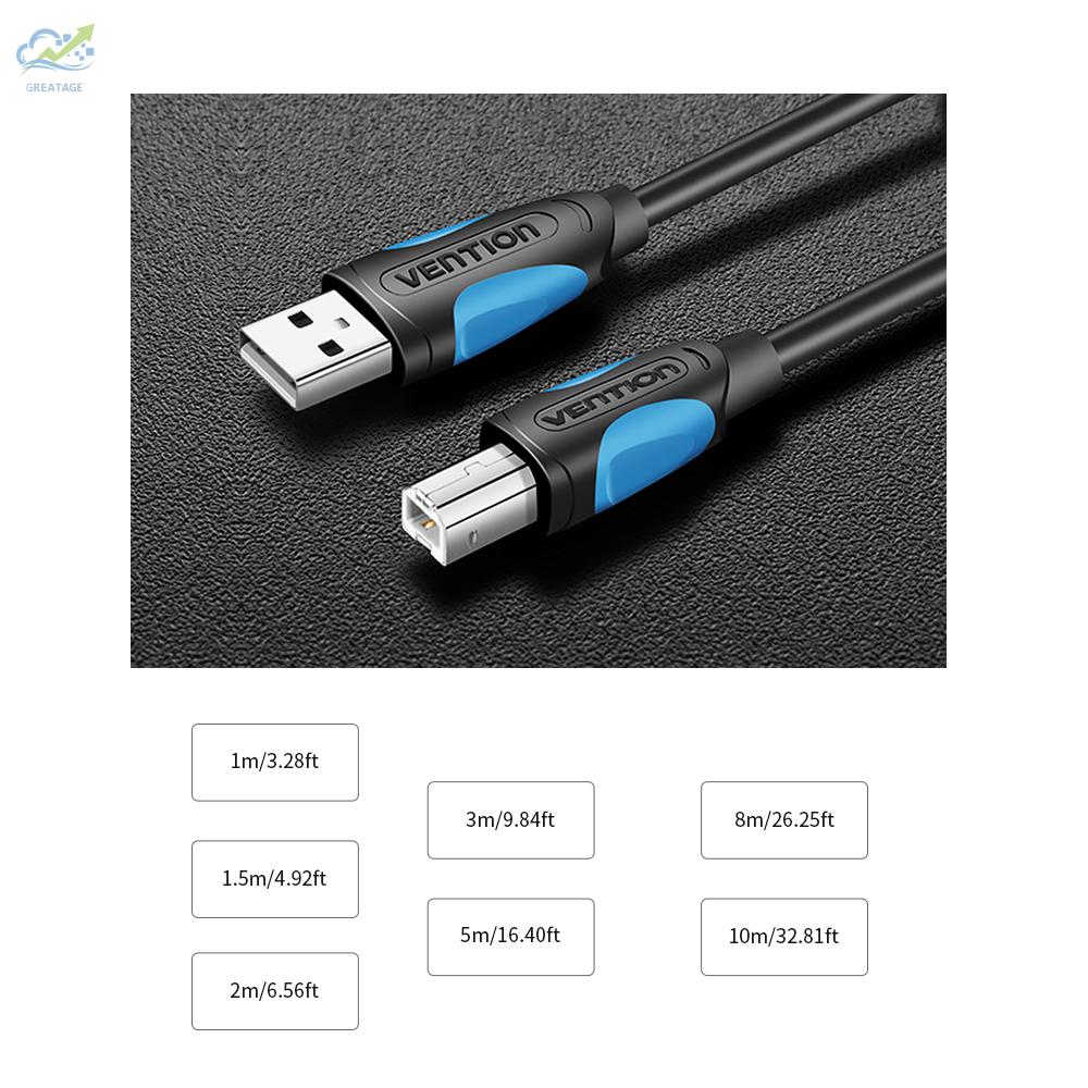 g☼VENTION USB2.0 Printer Cable Male to Male 10m/32.8ft Printer Scanner Cable Replacement for HP//Epson (Black)