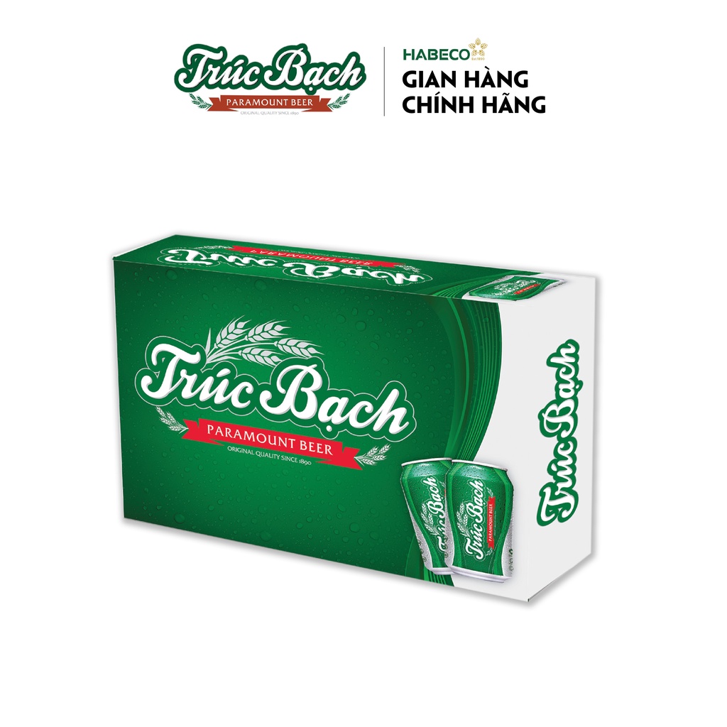 [Mã FMCGMALL -8% đơn 250K] Thùng 24 lon Bia Trúc Bạch - HABECO (330ml/lon)