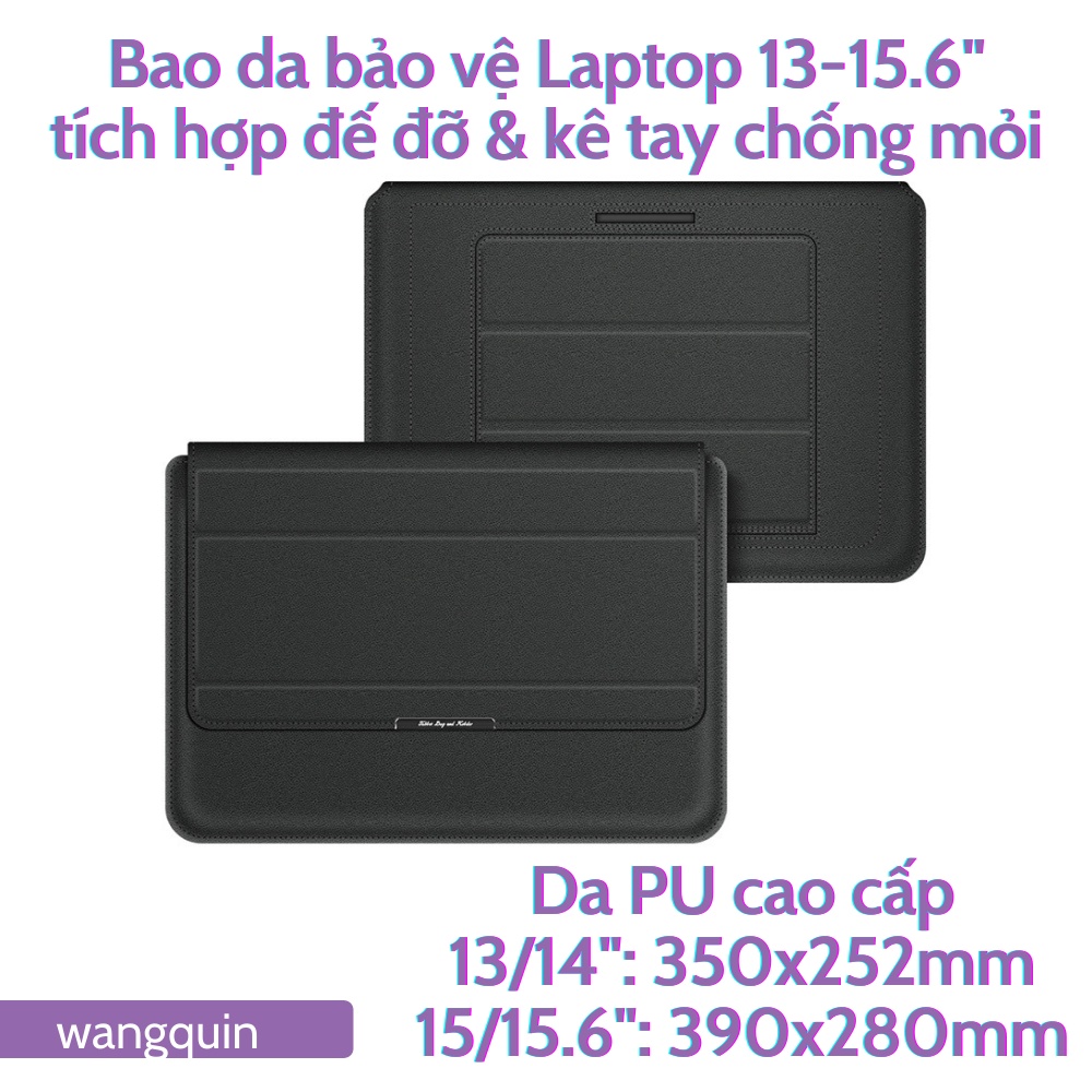 Sẵn VN - Bao Da Vỏ bảo vệ Laptop Macbook 13 13.3 15.6 inch Sang Trọng Cao Cấp Nhiều Tính Năng Tích Hợp Giá Đỡ và Kê Tay