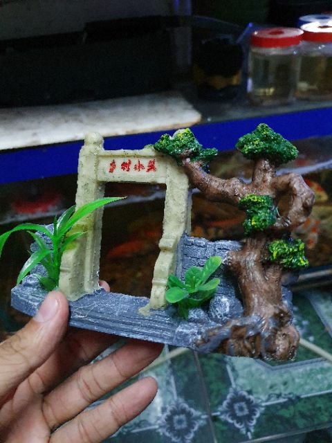 CỔNG TRANG TRÍ HỒ CÁ NON BỘ DÀI 14CM CAO 8CM