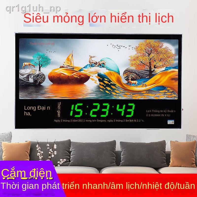 ☫ ┇ (Mới về)♀✥Longdania đồng hồ điện tử dạ quang nhân vật lớn mới lịch vạn niên phòng khách treo tường tắt tiếng cắm tra