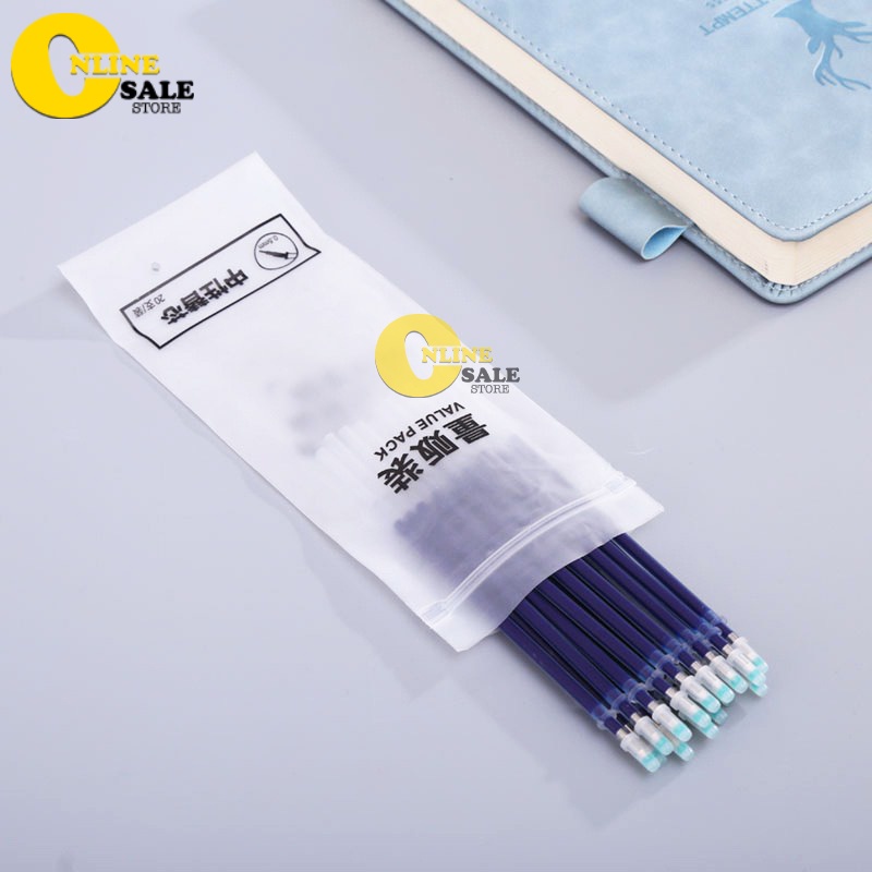 1-5 Ruột ngòi bút bi loại to gel nước màu đen/ xanh dương ngòi 0.5mm thay thế tiện dụng dành cho học sinh văn phòng