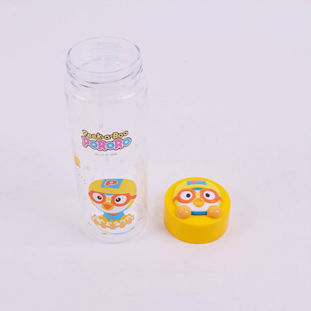 Bình Nước Cho Bé Pororo Peekaboo 3D Face Clear Bottle 500ml