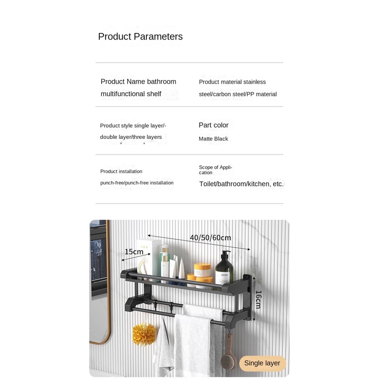 Giá Đỡ Treo Khăn Bằng Thép Không Gỉ Tiện Dụng Cho Phòng Tắm