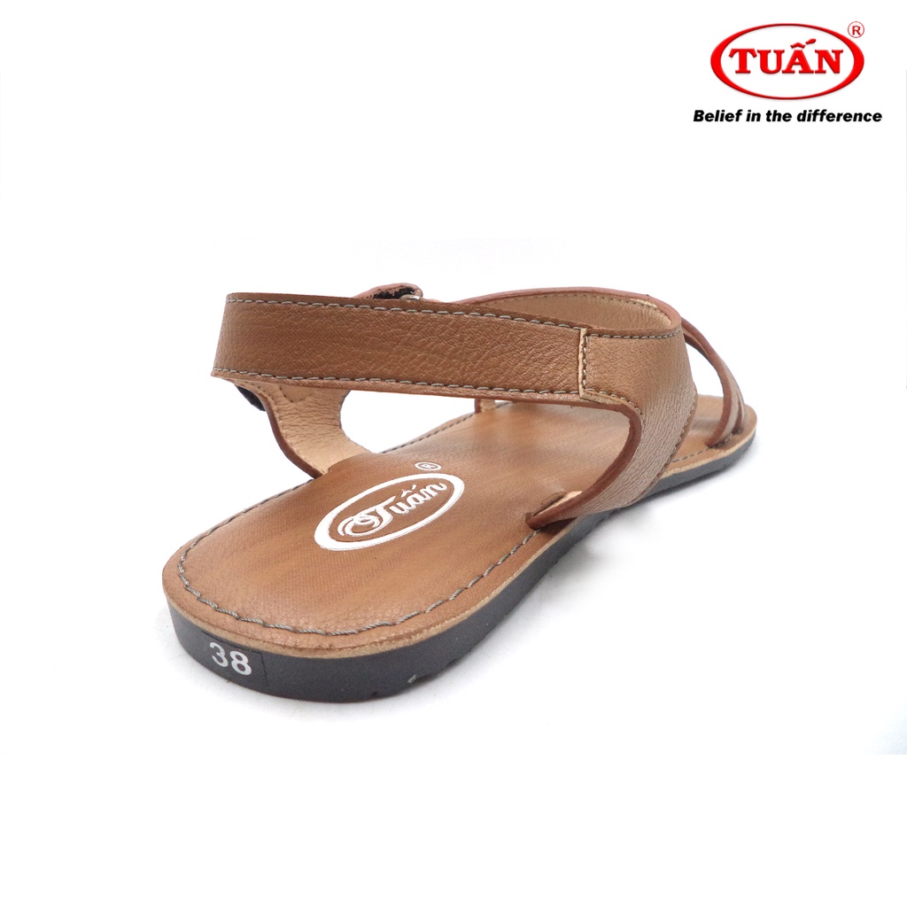 Xăng đan nữ đế bằng quai da bò thương hiệu Tuấn AXHU-H21
