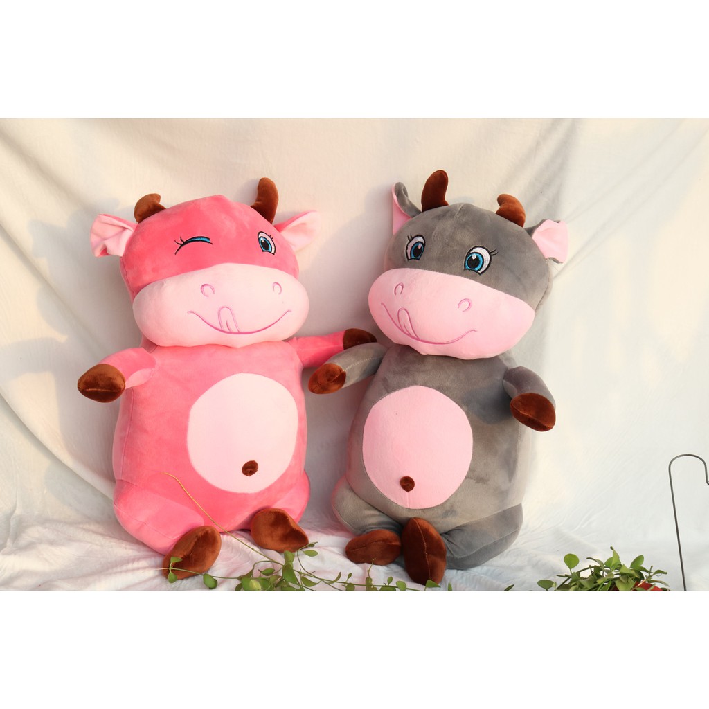 Gấu bông cao cấp hình con trâu 60 cm 2021 (Đồ chơi em bé, Gấu bông cho em bé hoặc người lớn, mềm mại, an toàn)