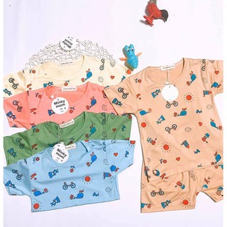 Bộ cộc tay chất thun lạnh họa tiết Minky Mom siêu thích dành cho bé từ 5-16kg - HT001