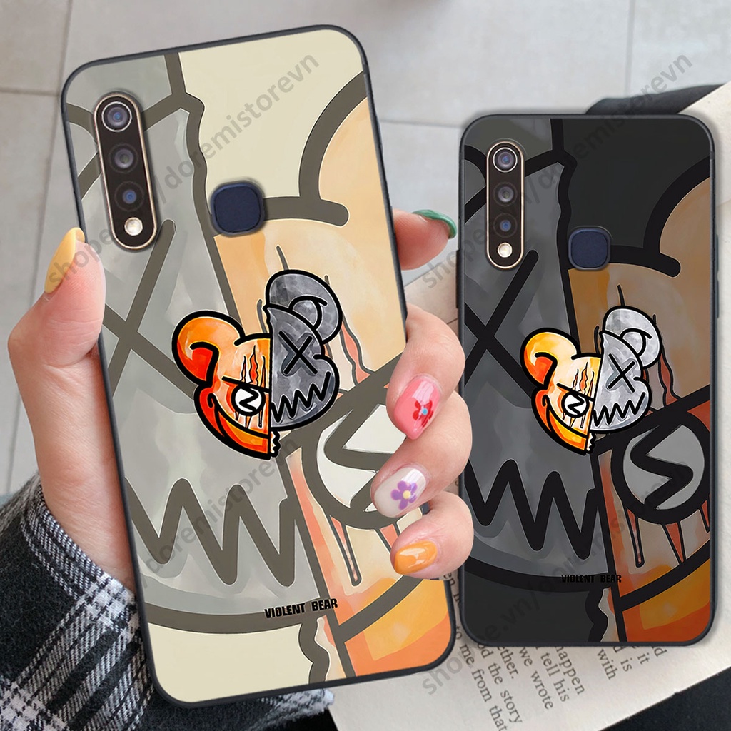Ốp lưng Vivo Y19 / U3 hình kaws, kith, bear brick nổi 3D phong cách độc đáo