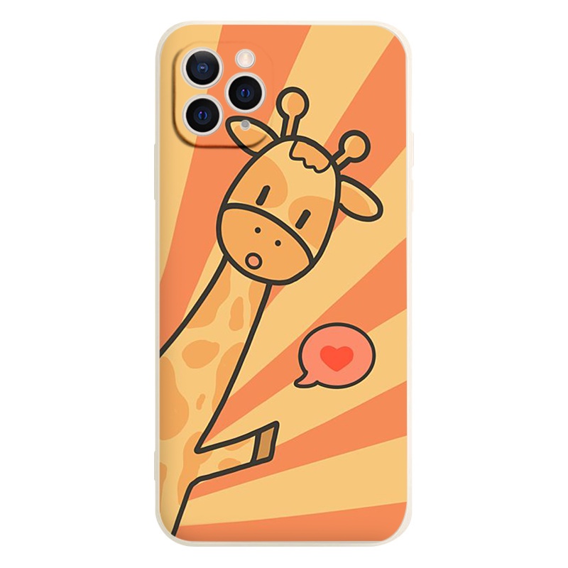 Ốp lưng ip hình hươu cao cổ cute ốp vuông cạnh cho iPhone 6/6+/7/7+/8/8+/X/Xs/Xsm/11/11PM/12/12pro/13/13promax