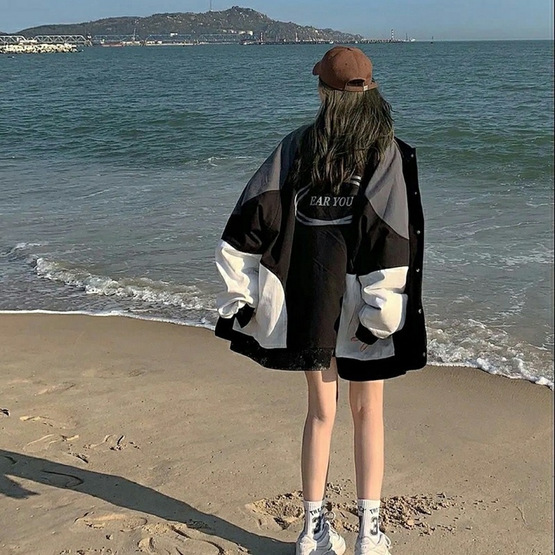 Áo Khoác Dù Bomber Nữ Form Rộng In Chữ Siêu Chất, Siêu Ngầu Hot Trend