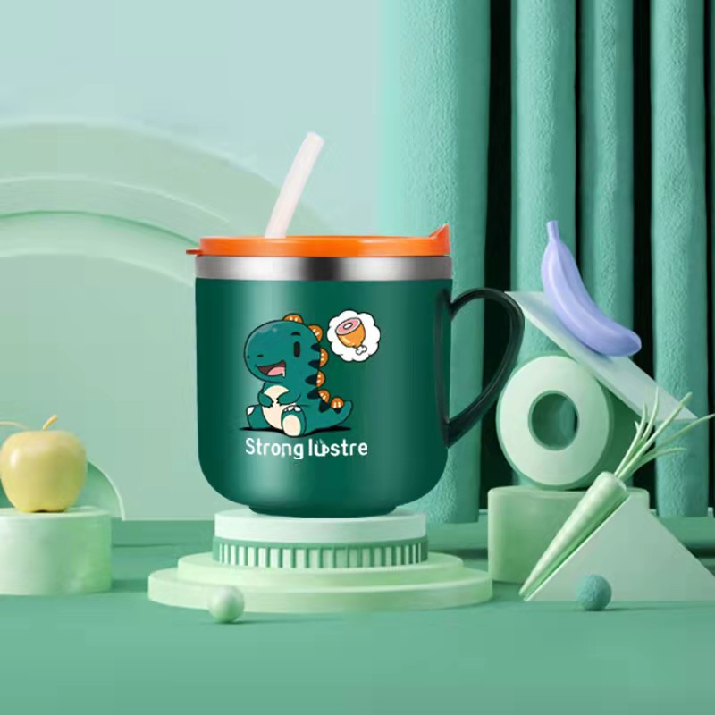 PVN48145 Cốc Uống Nước Giữ Nhiệt Inox Có Nắp Đậy Chống Đổ Cho Bé Giá Rẻ