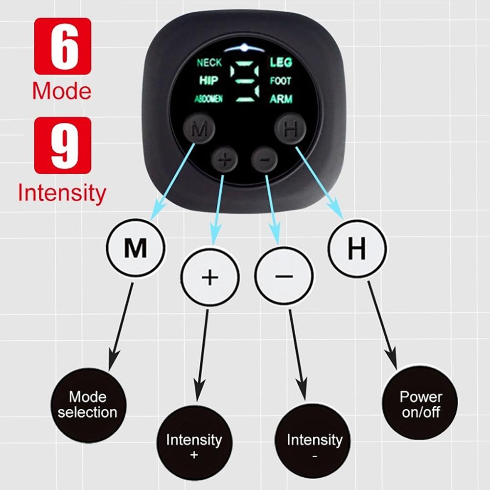 Máy tập thể dục EMS thông minh Dây đai giảm cân có thể sạc lại Màn hình LED kỹ thuật số Máy kích thích cơ điện