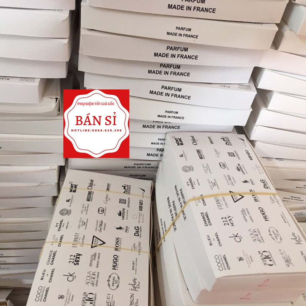 BÁN SỈ 50 SET NƯỚC HOA TEST MINI 20 CHAI 20 MÙI 20 HÃNG KHÁC NHAU