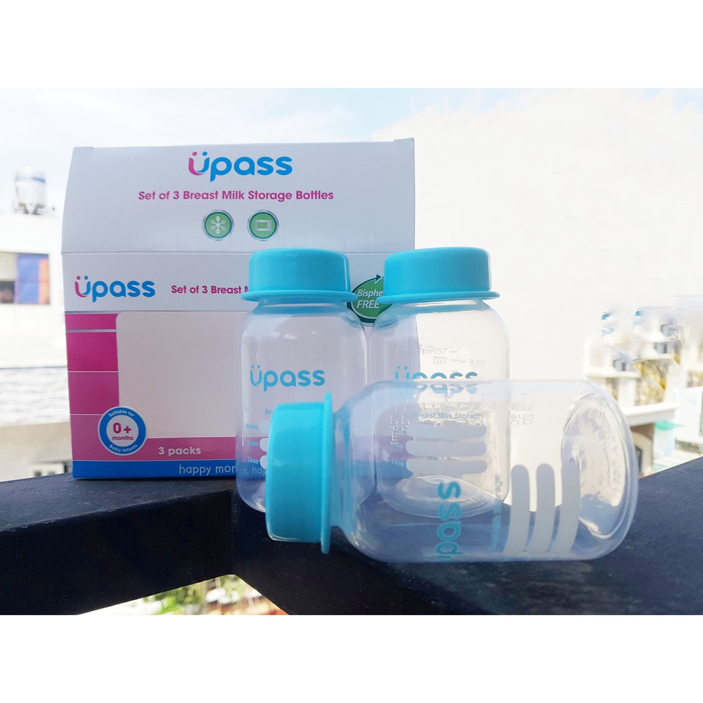 Bộ 3 bình trữ sữa Upass 125ml Thái Lan UP0030N