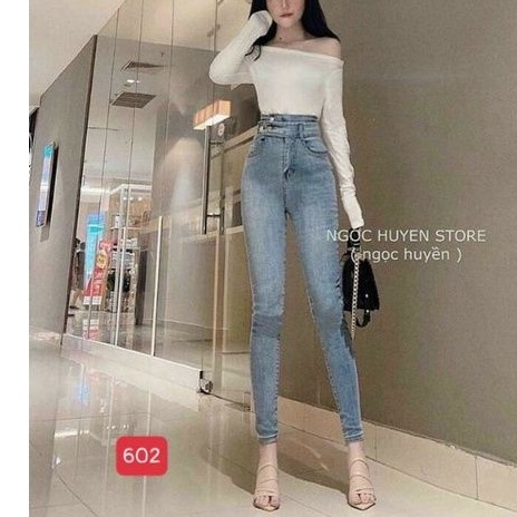 8 MẪU Quần JEAN Nữ Lưng Cao chuần shop VNXK bao đẹp chất lượng ,bó co giãn vải dày mịn( đổi trả nếu không ưng)