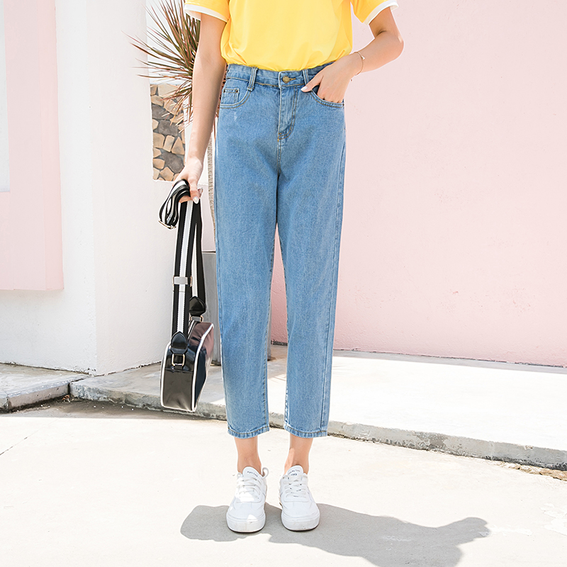 Quần Jeans Nữ Lưng Cao Ống Rộng