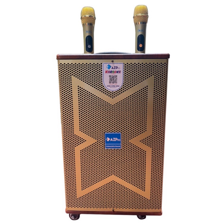 Loa Kéo Di Động Karaoke Công Suất Lớn Azpro 1095A Bass 25cm Có Reverb Tặng Kèm 2 Mic Chống Rú Cực Tốt Hát Liên Tục 5h