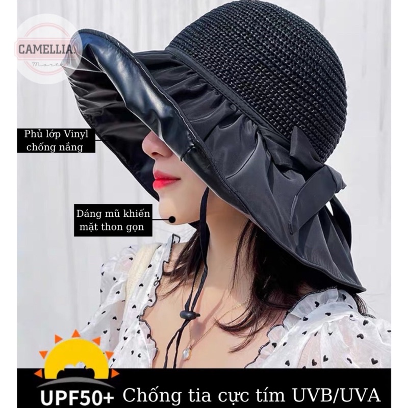 Mũ rộng vành đi biển đi chơi chống nắng tia UV chóp cói siêu xinh sang chảnh 2022